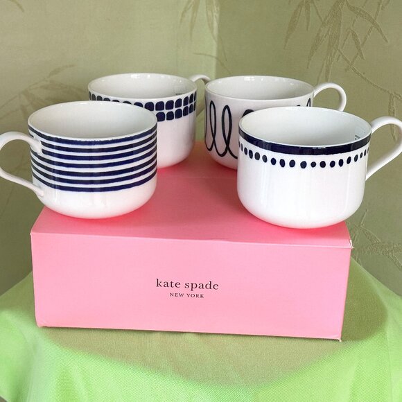 KATE SPADE CHARLOTTE STREET MUGS (SET OF 4):NIB - Picture 1 of 16